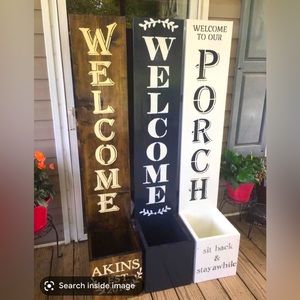 Porch leaners with planter box